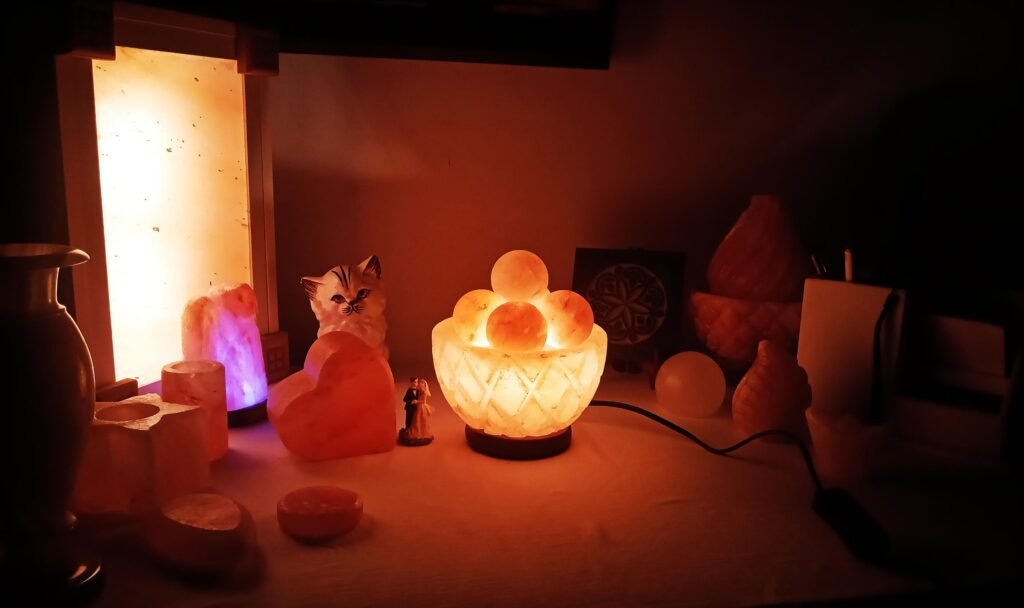 Himalayan Salt Massage Balls and Bowl Heat Lamp A